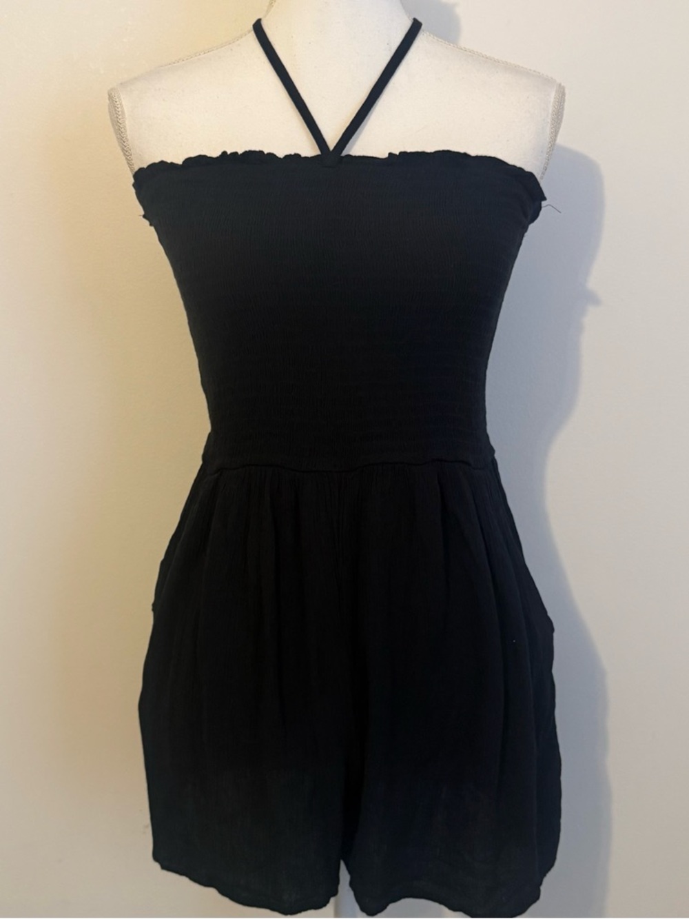 Wild Fable Black Smocked Halter Romper – Women’s Small